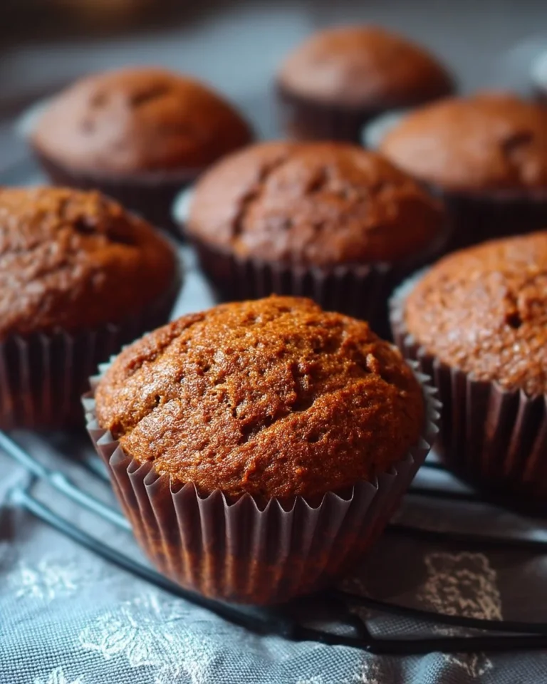 Muffins à la mélasse dorés et moelleux, parfaits pour le petit-déjeuner ou le goûter.