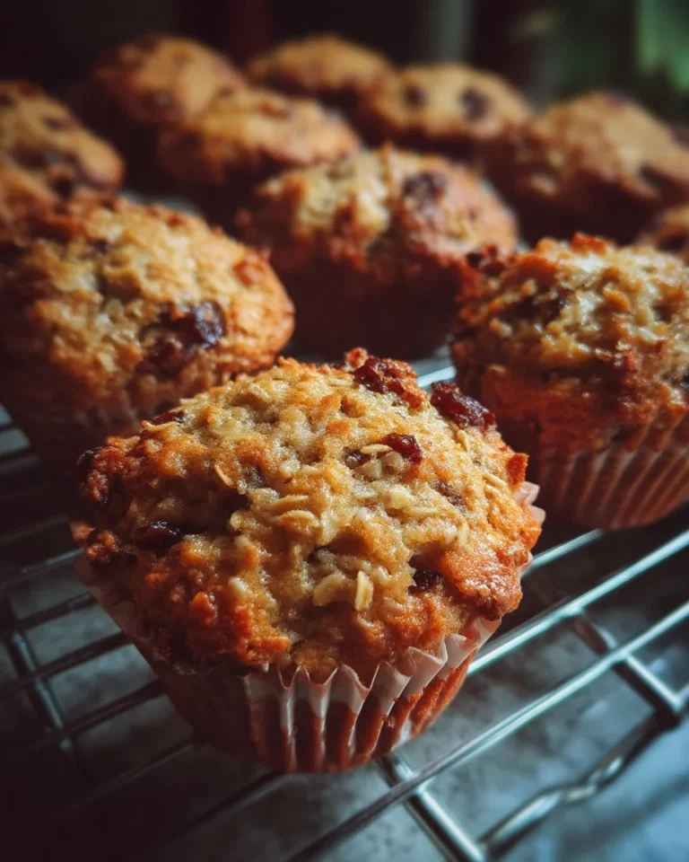 Muffins à l'avoine et aux dattes sur une assiette blanche