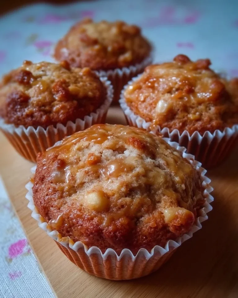 Muffins aux pommes et caramel frais sortis du four