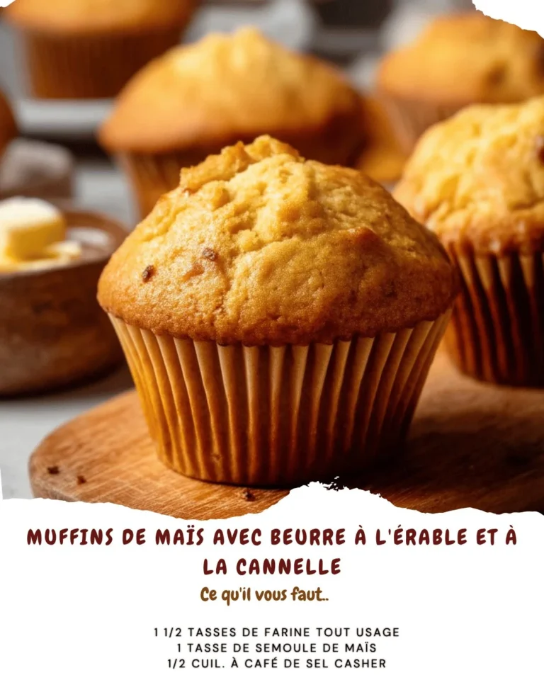 Muffins de maïs avec beurre à l'érable et à la cannelle, gourmands et savoureux