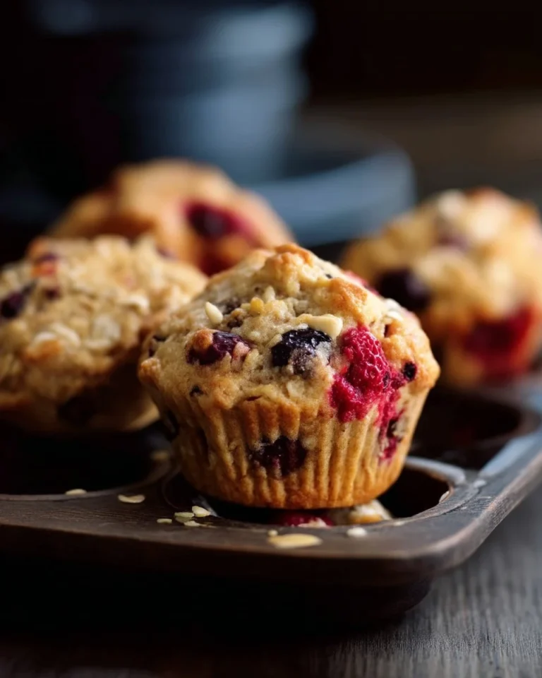 Muffins Surprise à l’Avoine et aux Petits Fruits frais et délicieux
