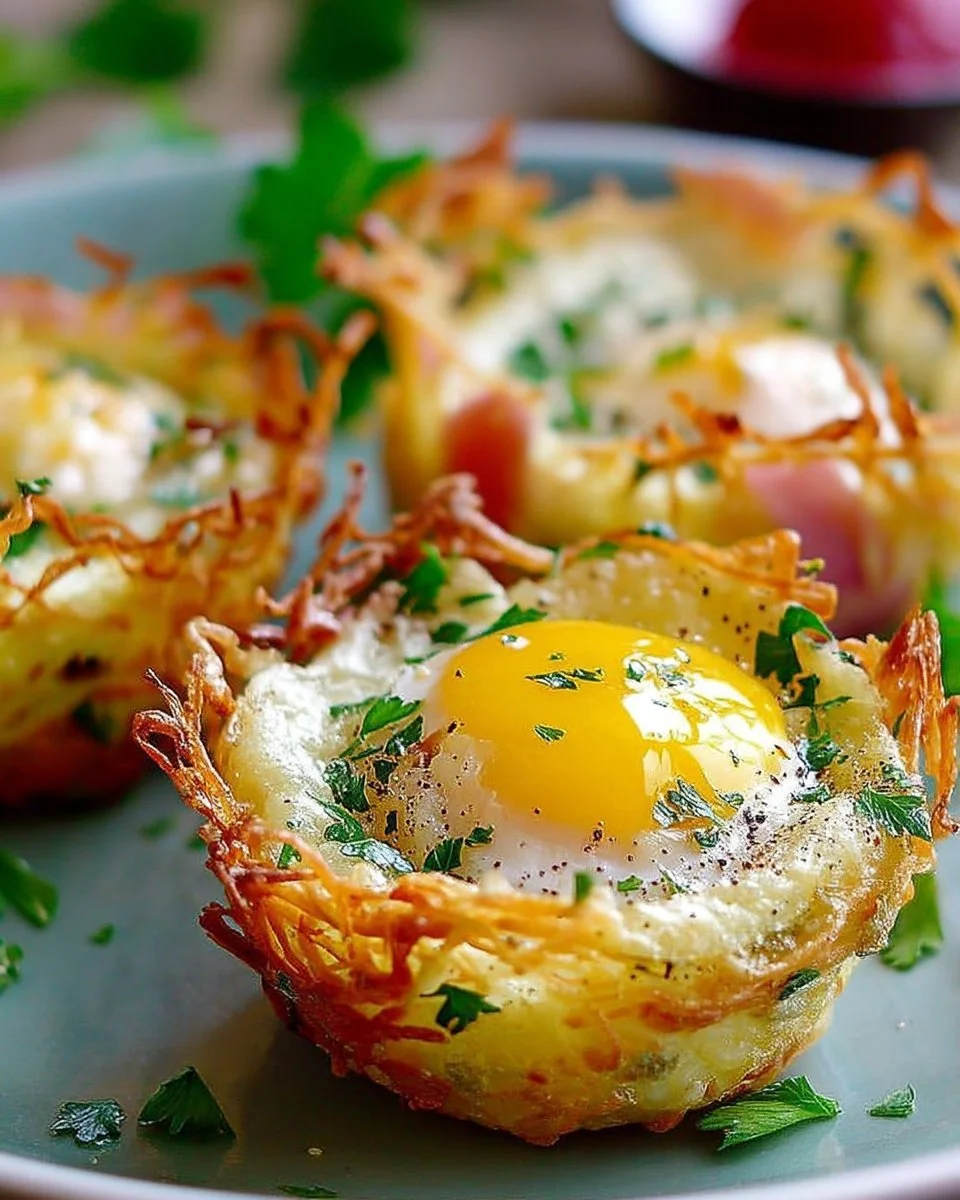 Nids croustillants au fromage et à l'œuf, délicieux et faciles à préparer