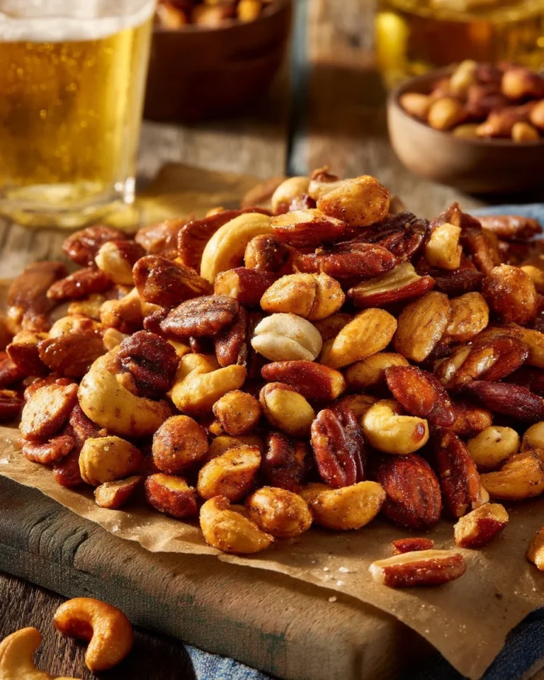 Noix caramélisées sucrées et salées au sirop d'érable dans un bol