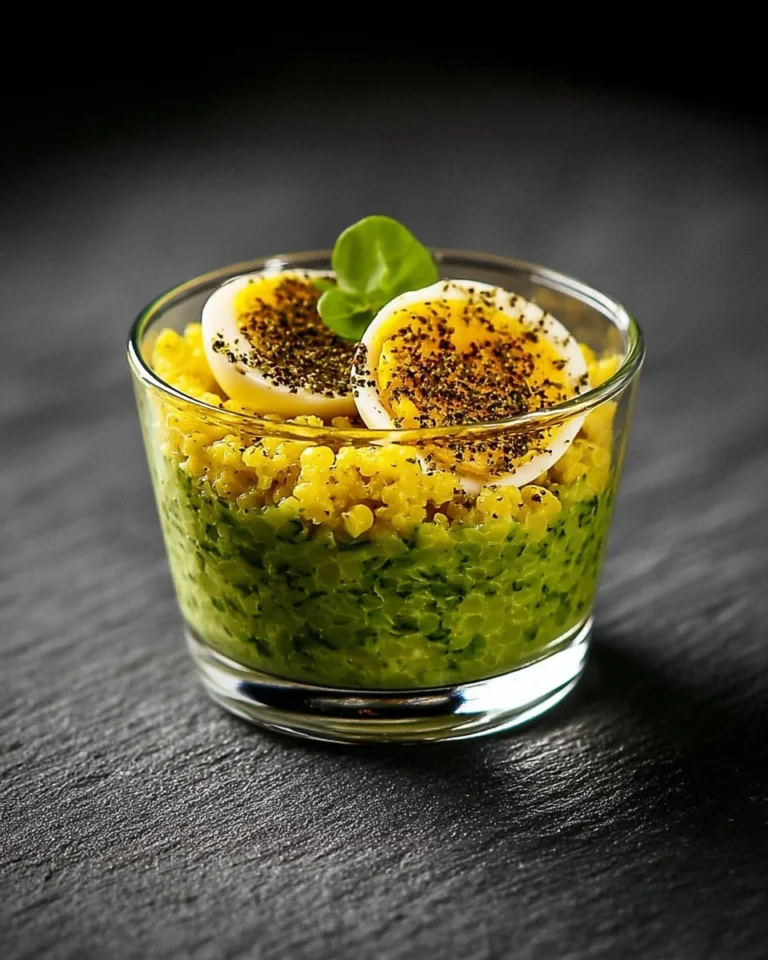 Œuf Mimosa garni de truffe, une entrée raffinée et savoureuse.