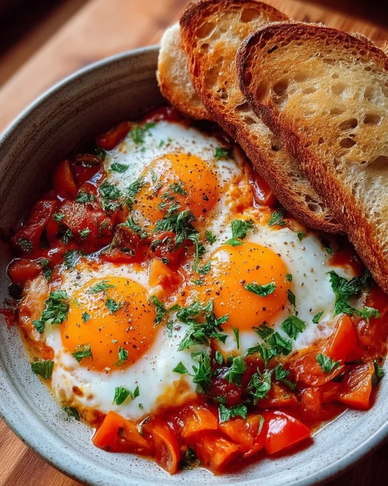 Oeufs Tomate-Poivron Savoureux, un plat riche en couleurs et en saveurs.