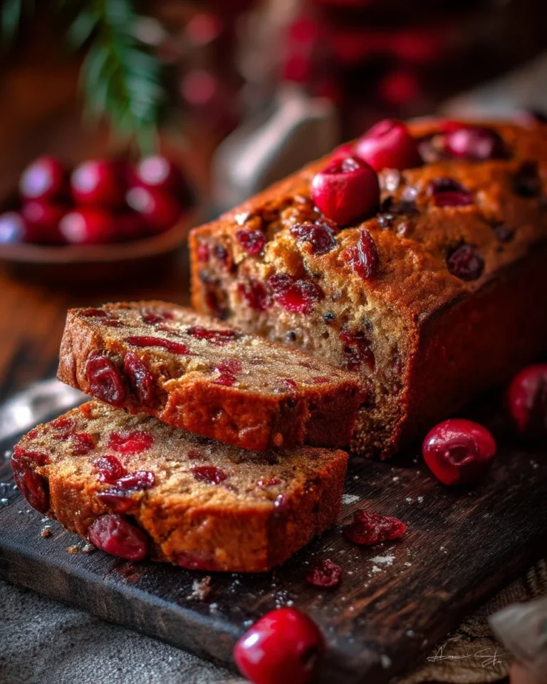 Savoureux pain aux noix et cerises, idéal pour le petit-déjeuner ou le goûter.
