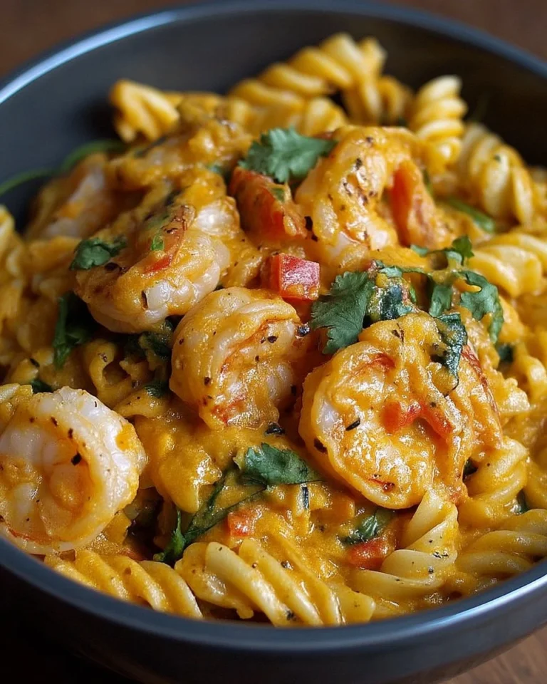 Pasta aux crevettes et curry, un plat savoureux et coloré