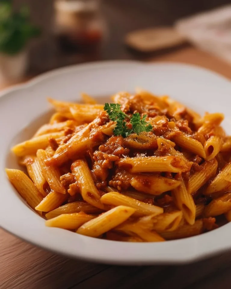 Bol de pâtes à la sauce bolognaise, plat parfumé et réconfortant.