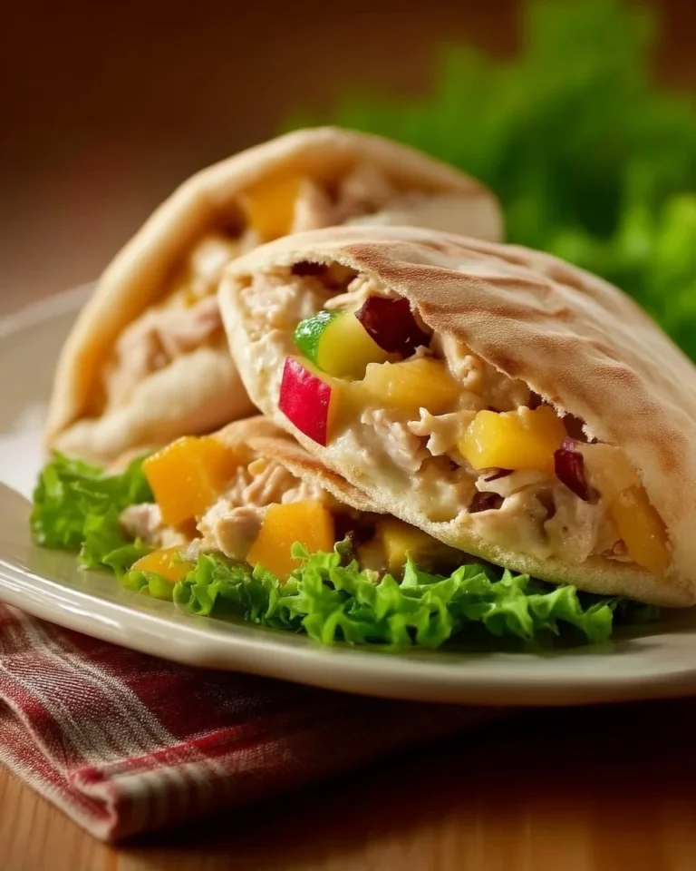 Pitas garnies de thon, pommes et cheddar sur une assiette.