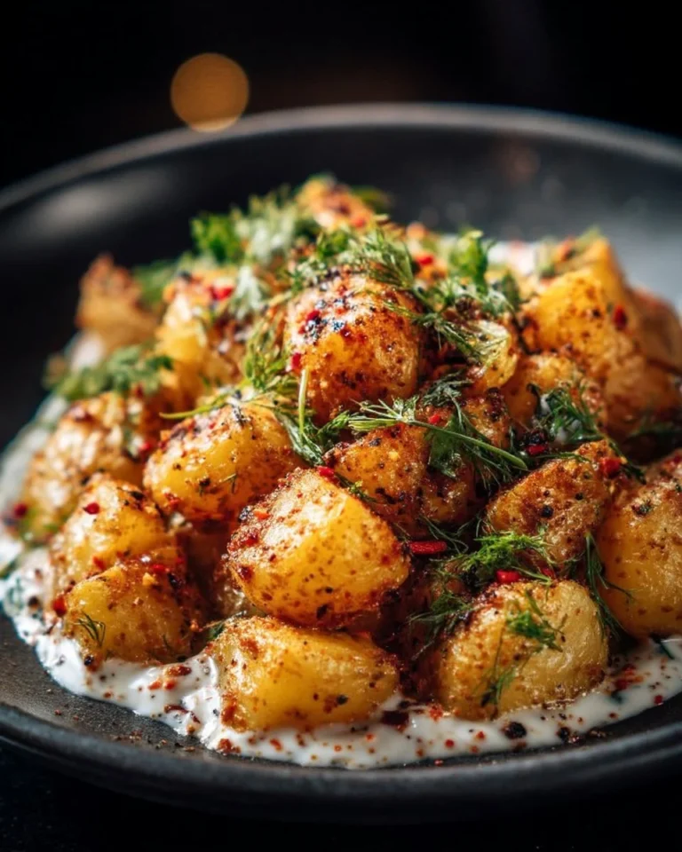 Pommes de terre rôties croustillantes servies avec une sauce savoureuse