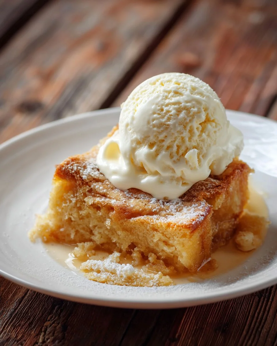 Pouding chômeur à l'érable, un dessert crémeux et sucré traditionnel canadien.