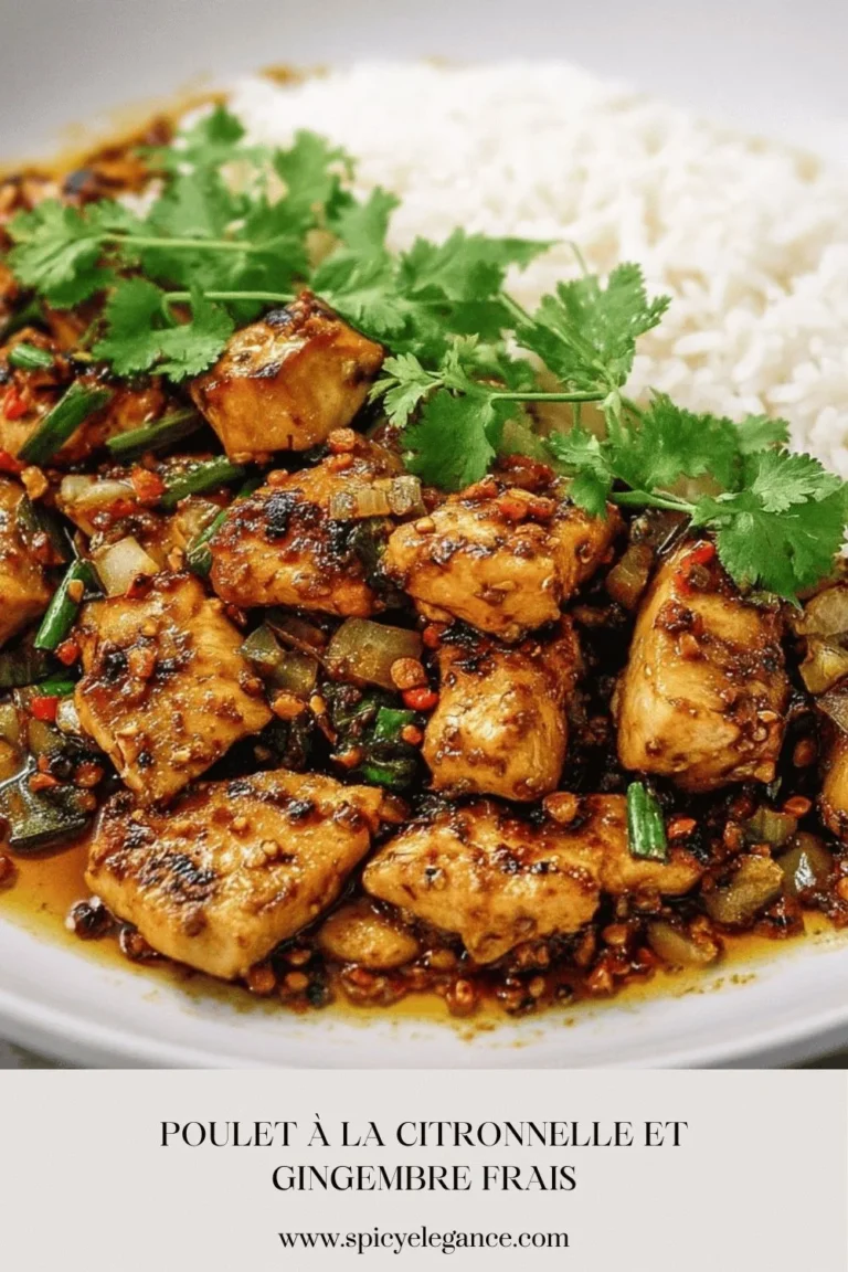 Recette de poulet à la citronnelle et gingembre frais, plat savoureux et parfumé