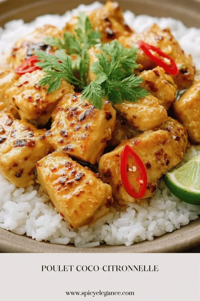 Recette de Poulet Coco-Citronnelle avec lait de coco et citronnelle