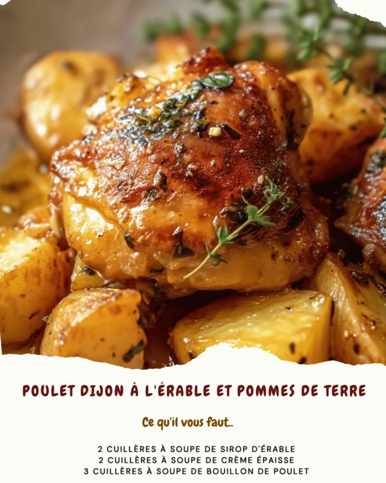 Poulet Dijon à l'érable accompagné de pommes de terre dorées