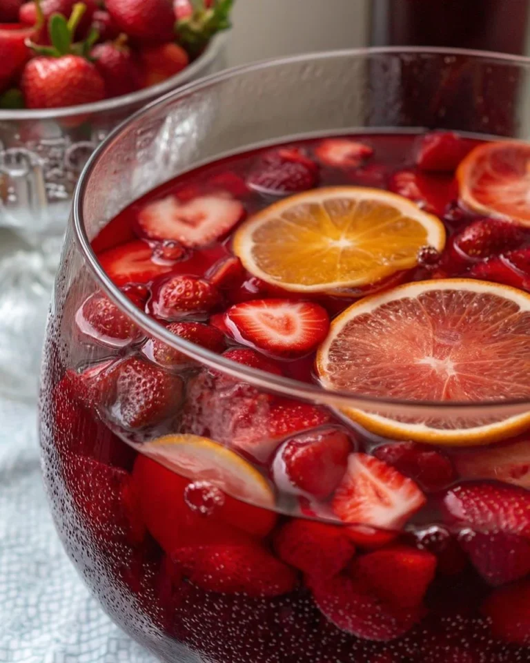 Verre de punch aux fruits rouges avec des fruits frais et des glaçons