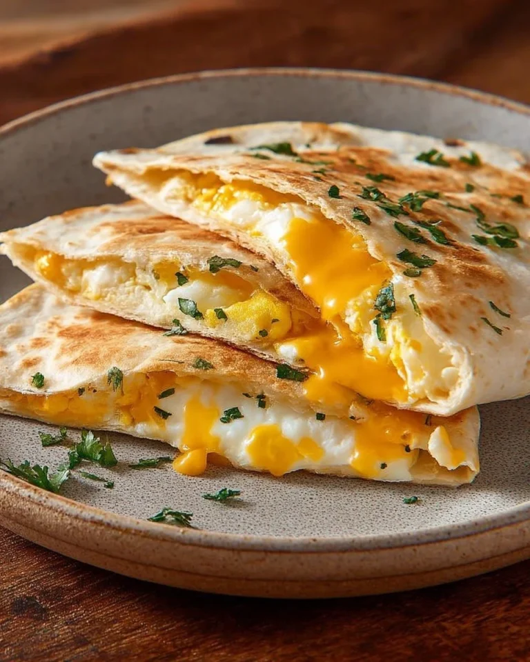 Quesadilla croustillante avec œufs coulants et fromage délicieux