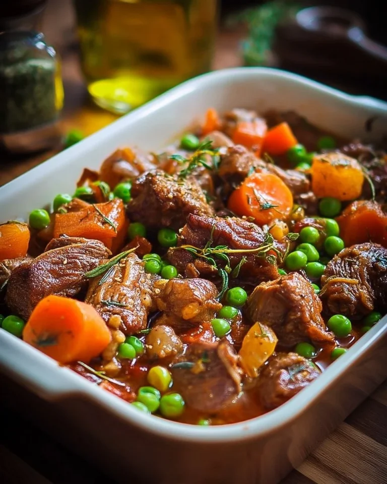 Ragoût d'agneau aux légumes frais dans un plat, style printanier