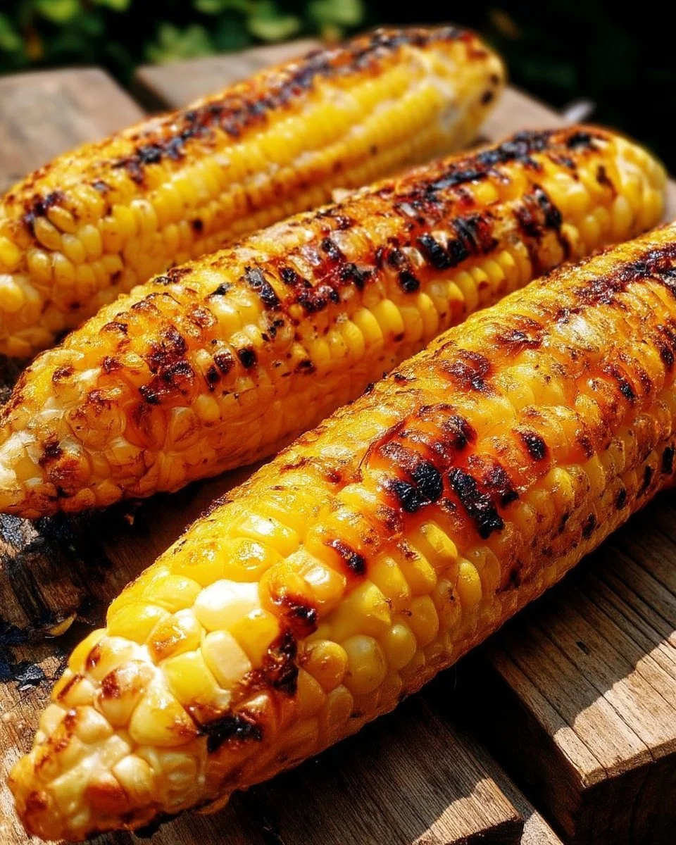 Épis de maïs grillé au barbecue, préparés selon une recette traditionnelle.