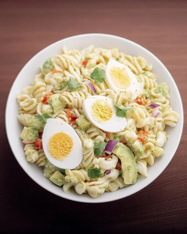 Recette savoureuse de Pasta Avocado Eggs avec des ingrédients frais