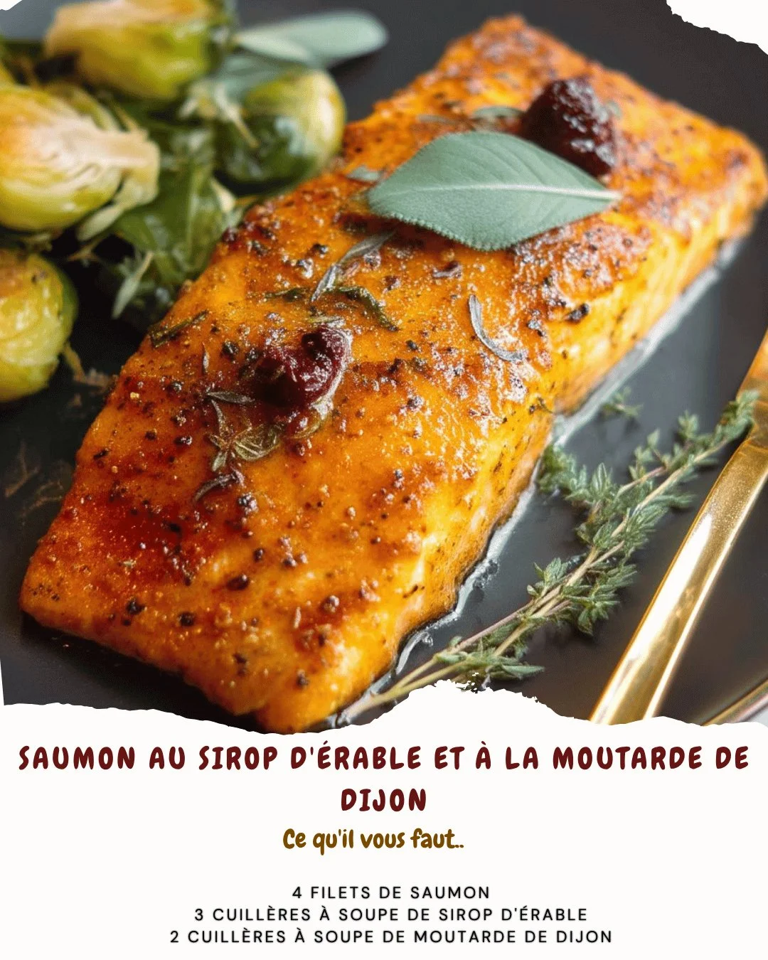 Saumon au sirop d'érable et moutarde de Dijon, plat appétissant