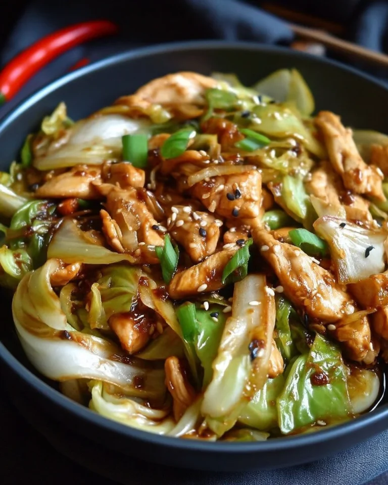 Sauté de poulet avec chou chinois dans un plat