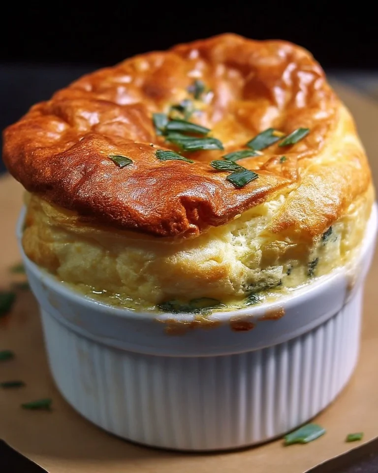 Soufflé au fromage et aux herbes garni de fines herbes