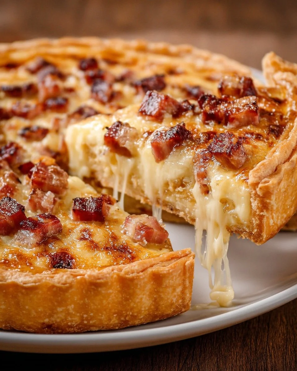Tarte au Reblochon et Lardons, plat savoureux traditionnel français