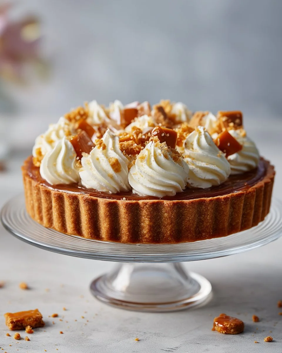 Tarte au sirop d’érable avec chantilly, gelée et crumble à l’érable