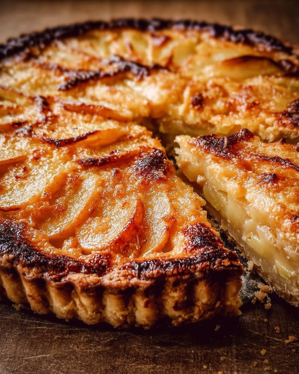 Tarte Munster avec pommes de terre, plat traditionnel alsacien