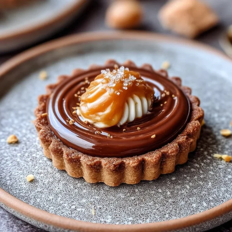 Tartelette Ganache chocolat avec caramel beurre salé en dessert gourmet