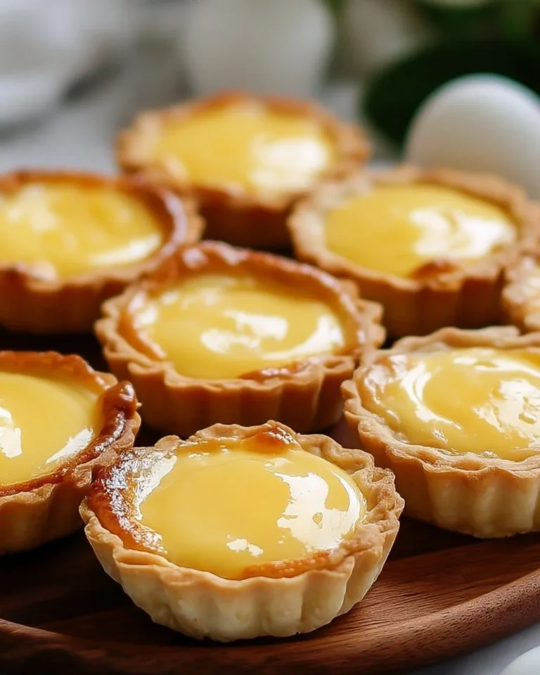 Tartelettes garnies de crème anglaise onctueuse et savoureuse