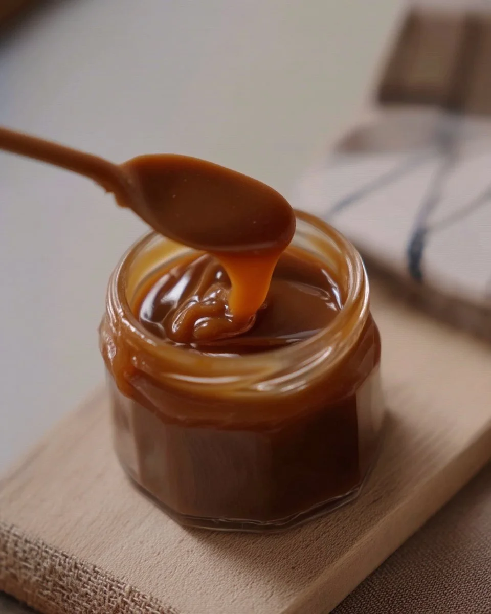 Tartinade de caramel à l'érable servie sur du pain