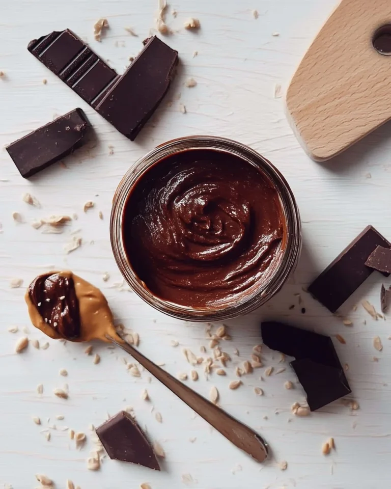 Tartinade de chocolat, arachides et sirop d'érable dans un pot en verre