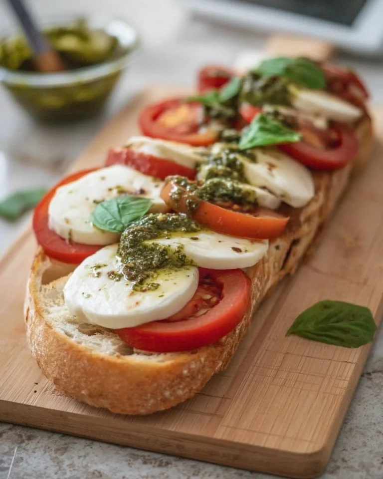 Tartine tomate mozzarella pesto, un plat savoureux et léger