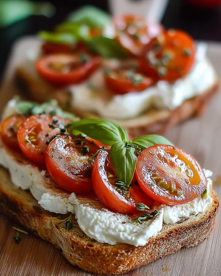 Tartines aux tomates et fromage de chèvre, un régal apéritif