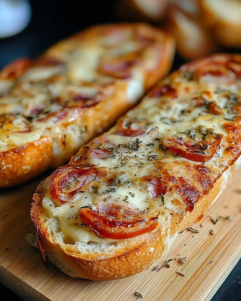 Tartines gratinées façon pizza garnies de fromage et légumes