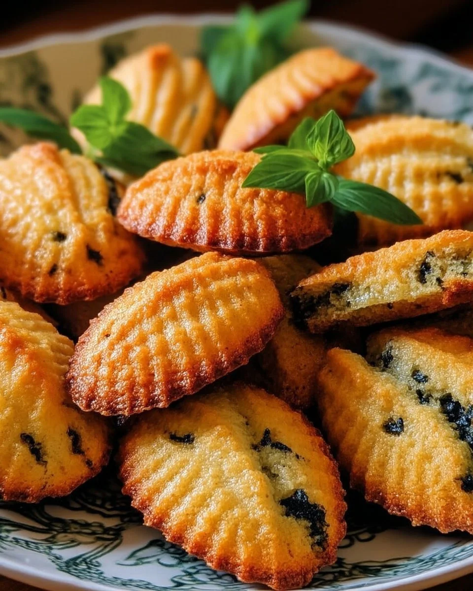 Recette des madeleines apéro olives-basilic