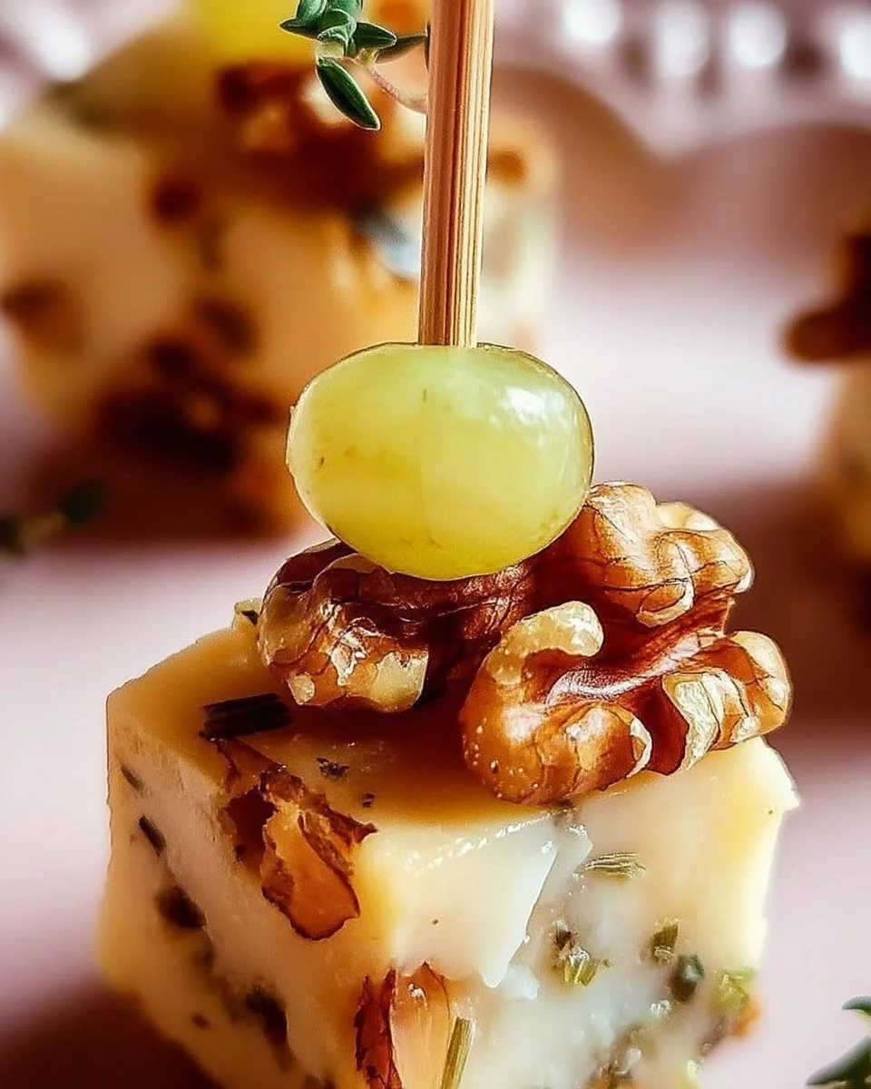 Bouchées au fromage, pomme et noix