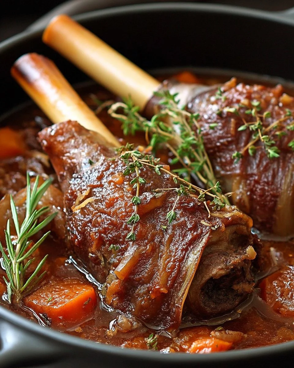 Jarrets d'Agneau Braisés aux Herbes