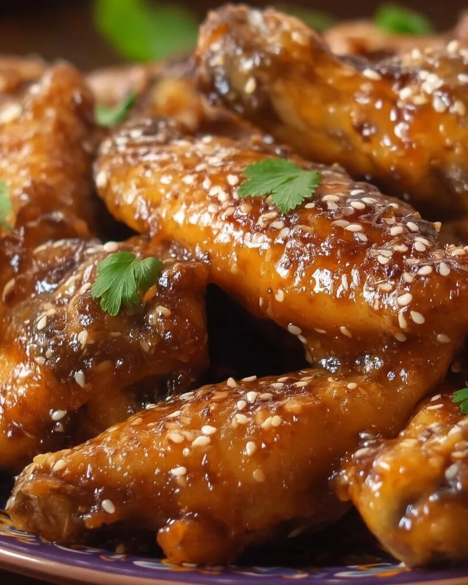 Ailes de poulet sucrées-salées au sésame, savoureuses et croustillantes