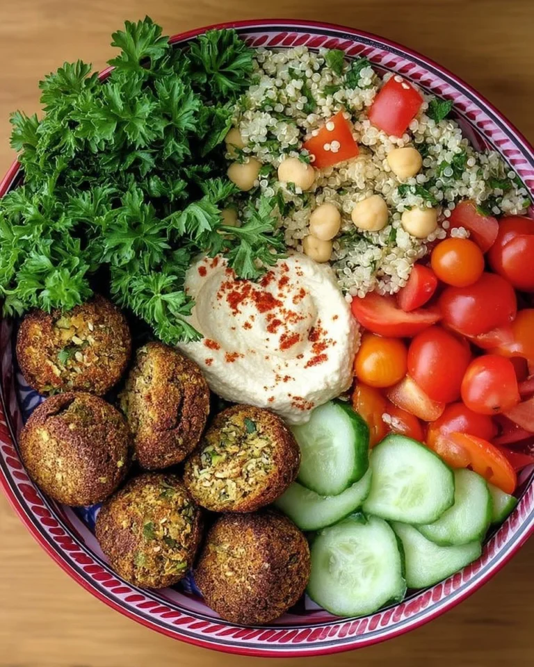 Bol de falafel et taboulé frais et savoureux