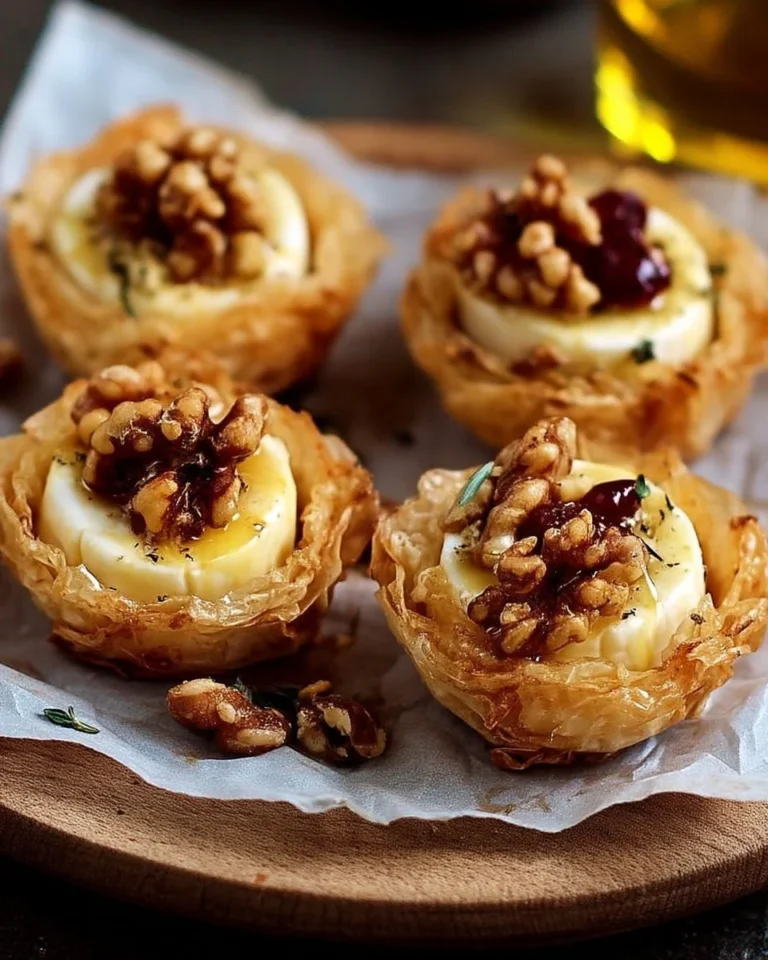 Bouchées croustillantes de Brie et Noisettes prêtes à servir