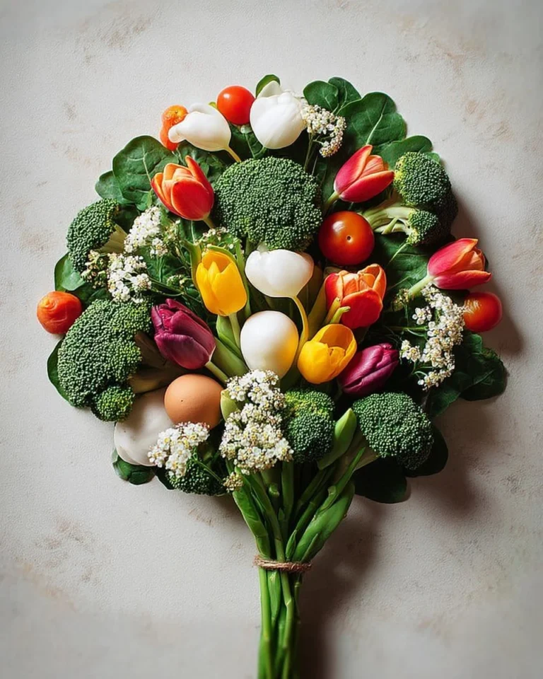 Bouquet de légumes frais en style fleurs de printemps, coloré et appétissant