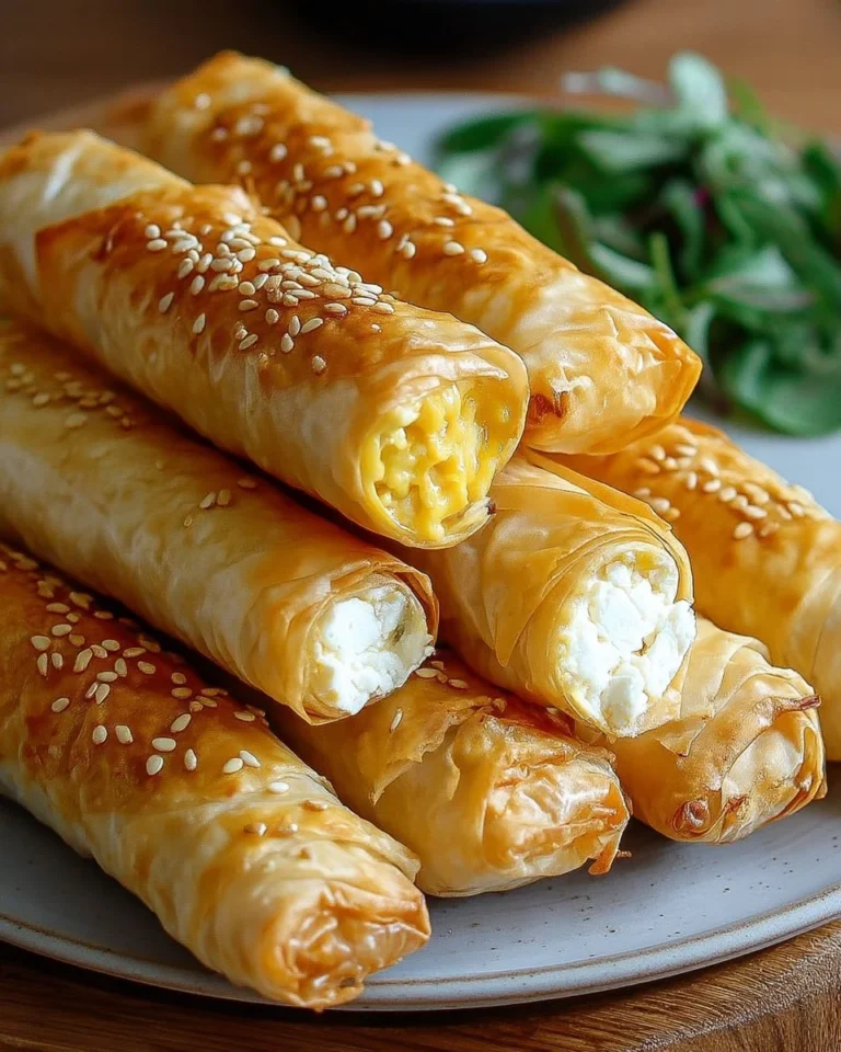 Cigares de pâte brick au fromage grec prêts à déguster