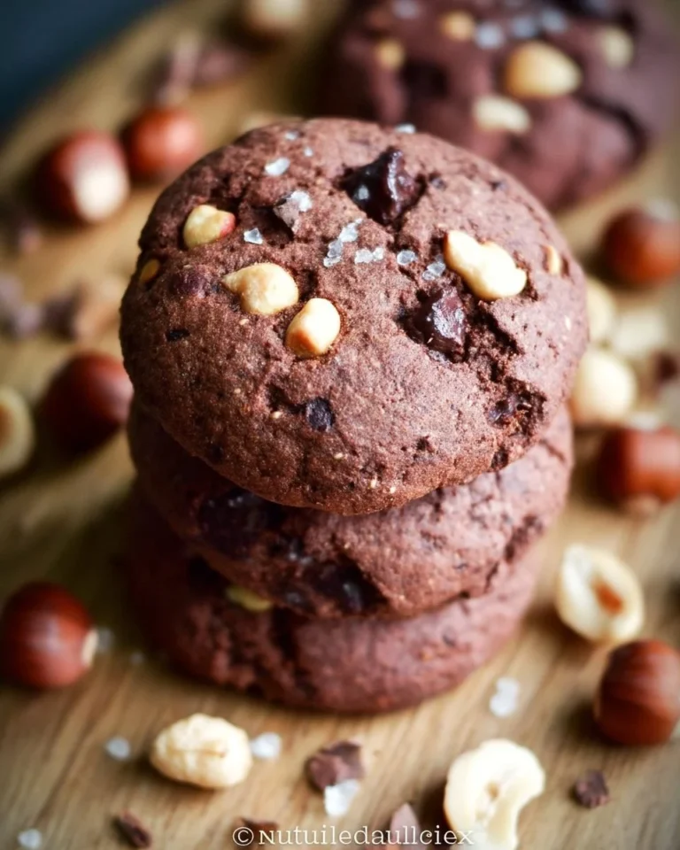 Cookies double chocolat noisettes savoureux et gourmands