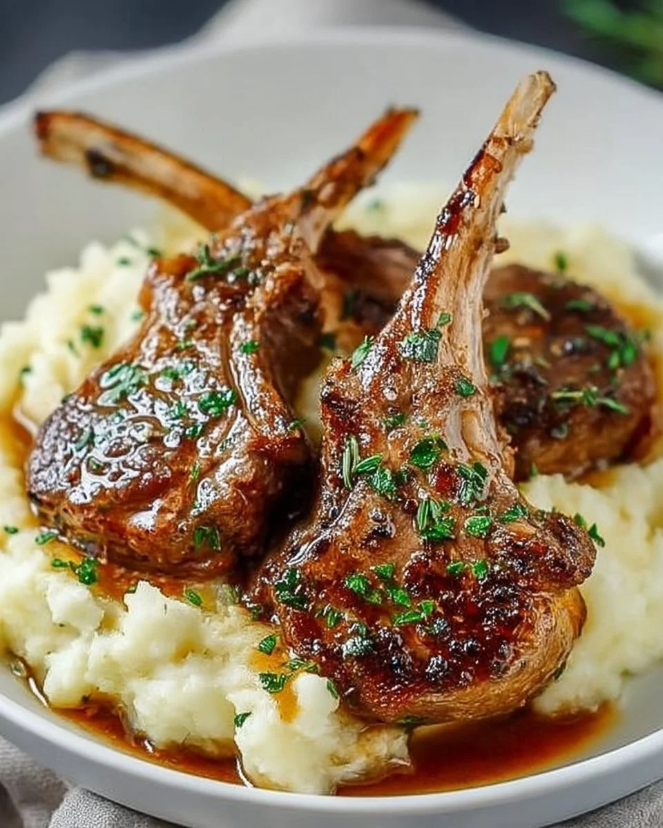 Côtelette d’Agneau Savoureuse avec écrasée de pommes de terre