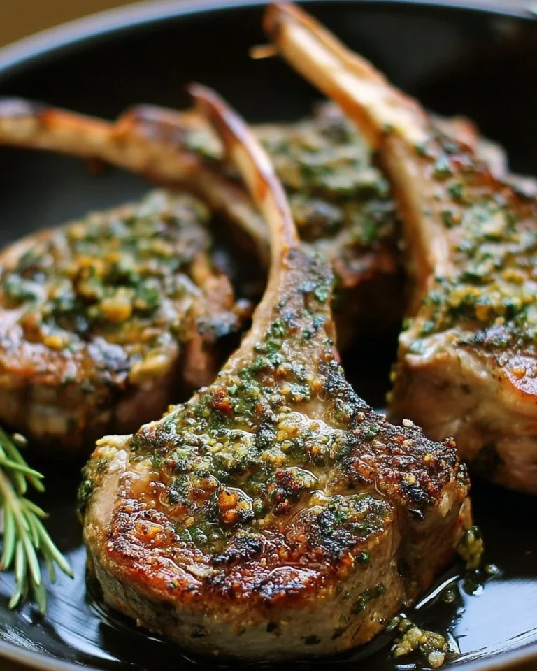 Côtelettes d'agneau aux herbes de Provence prêtes à être servies dans une assiette élégante.