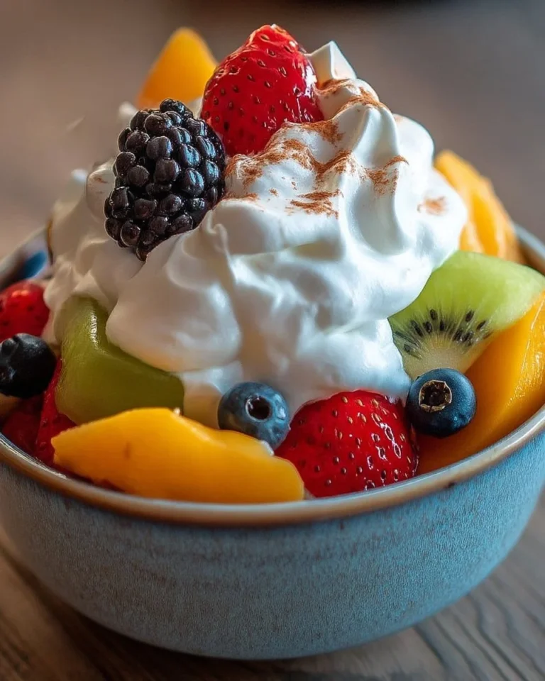 Coupe fruitée avec chantilly, un dessert frais et savoureux