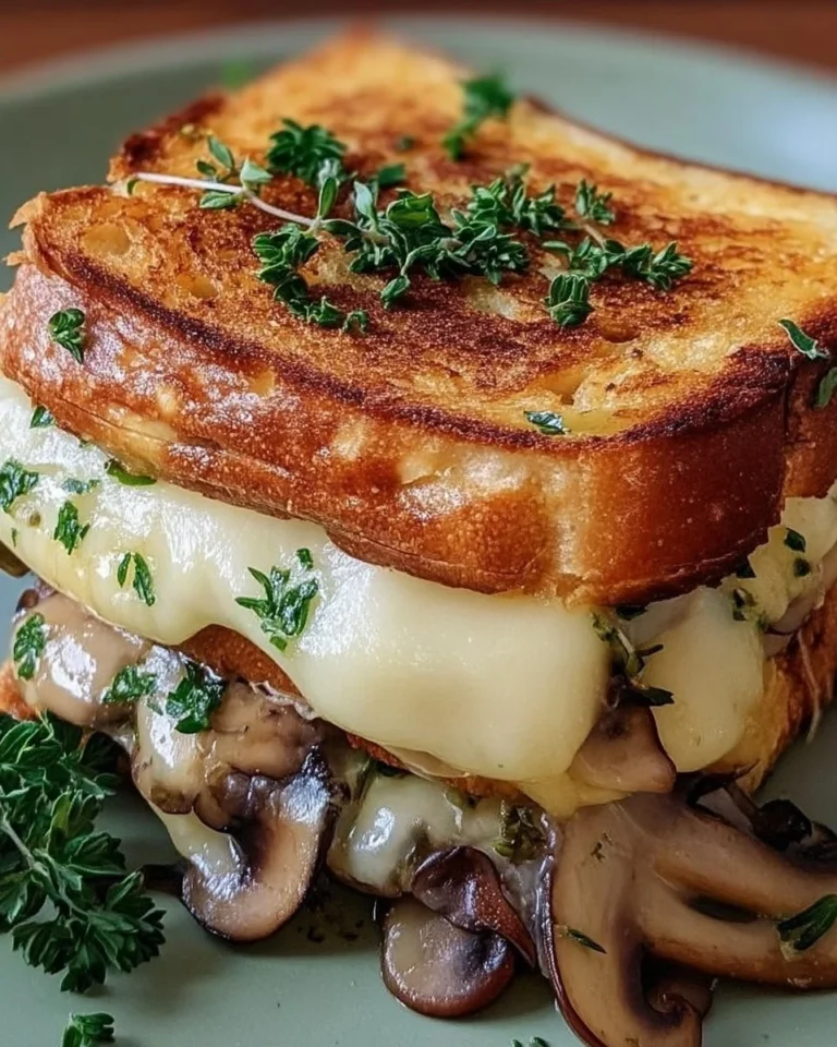 Croque Champignons & Fromage Fondant, un plat savoureux avec champignons et fromage fondu.