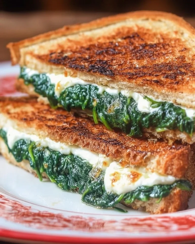 Croque Épinards & Fromage savoureux avec épinards frais et fromage fondant